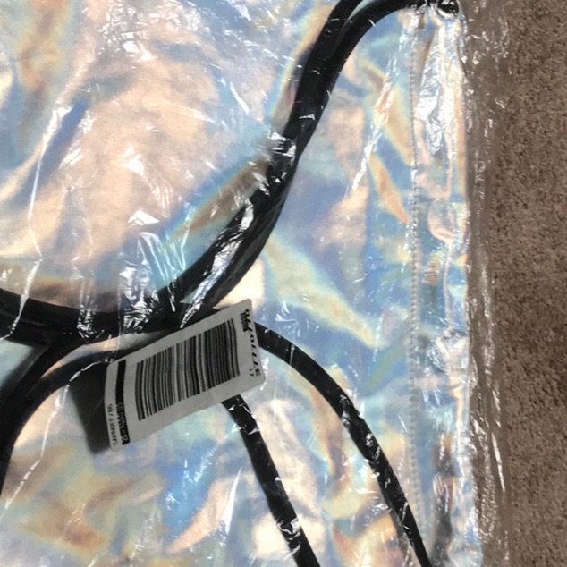 Silver Backpack Bag